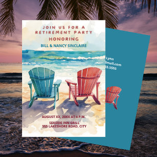 Invitation Soirée de retraite thème plage décontractée amusan