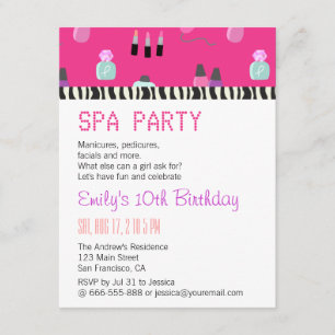 Invitation Soirée de Spa et de détente, Pour Filles