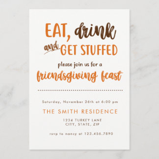 Invitation Soirée de Thanksgiving Amical Soirée de Thanksgivi