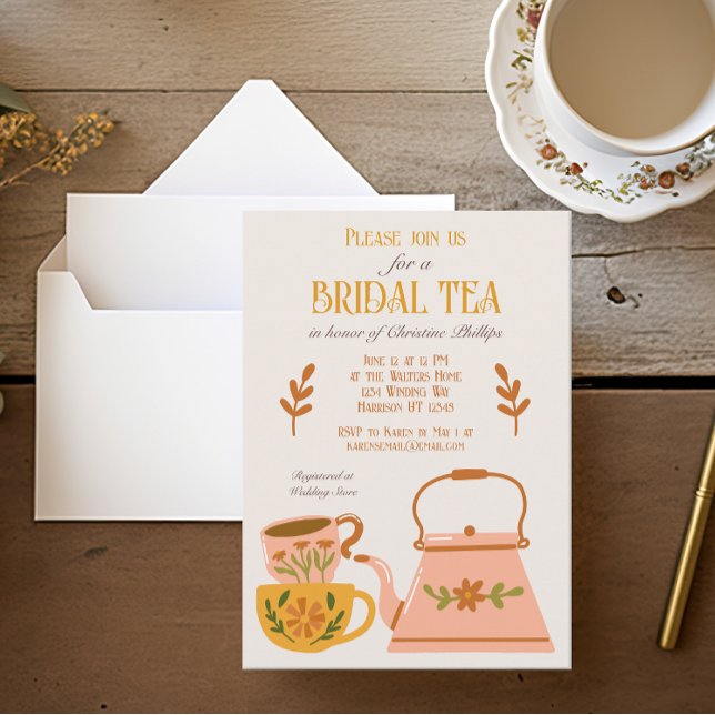 Invitation Soirée de thé de la mariée de l'automne (Créateur téléchargé)