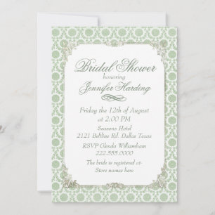 Invitation Soirée de thé Vintage vert