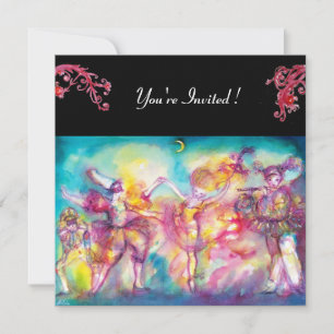 Invitation SOIRÉE DÉGUISEE , farine rouge éclate