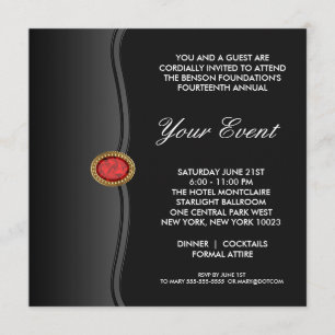 Invitation Soirée d'entreprise tenue Black White Black Tie