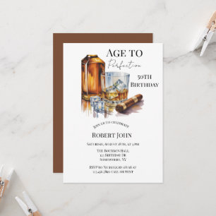 Invitation Soirée des 50 ans des hommes au Whiskey et cigare