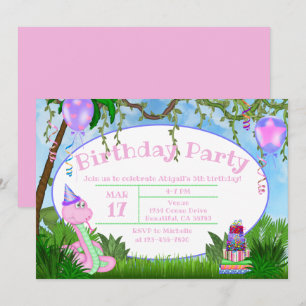 Invitation Soirée des Anniversaires de enfants de la Jungle r
