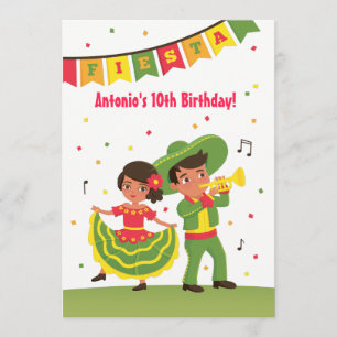 Invitation Soirée des Anniversaires de enfants latino-mexicai