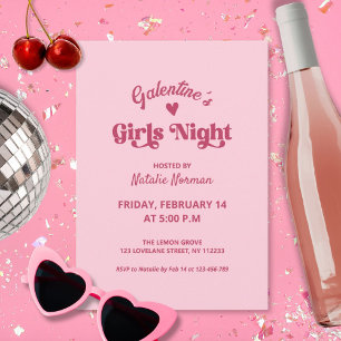 Invitation Soirée des filles de la Saint-Galentin rose