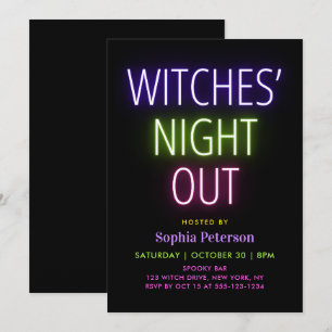 Invitation Soirée des Sorcières Halloween Fête Neon