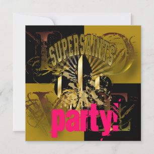 Invitation Soirée des Supersaintes, Fleur de Lis/noir + or