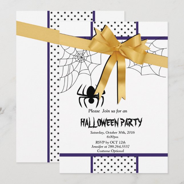 Invitation soirée d'Halloween (Devant / Derrière)