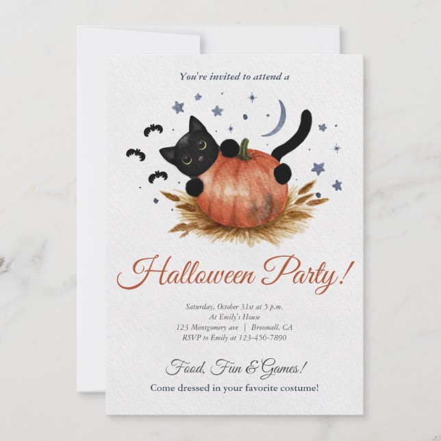Invitation Soirée d'Halloween (Devant)