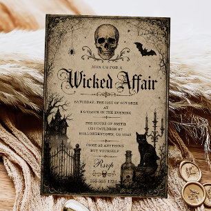 Invitation Soirée d'Halloween Affaire Méchante Vintage