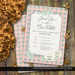 Invitation Soirée d'Halloween Citrouille sur un côté