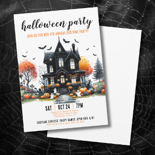 Invitation Soirée d'Halloween Maison Hantée pour Adultes