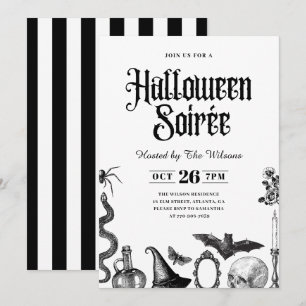 Invitation Soirée d'Halloween pour adultes crâne v