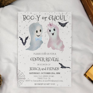 Invitation Soirée d'Halloween pour la révélation du sexe des