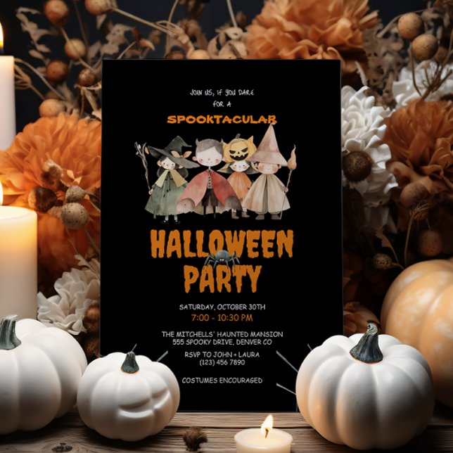 Invitation Soirée d'Halloween pour les enfants mignons (Créateur téléchargé)