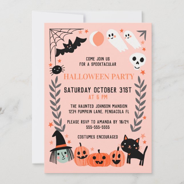 Invitation Soirée d'Halloween pour les petits (Devant)