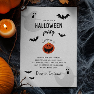 Invitation Soirée d'Halloween pour les petits   Fantômes, cha