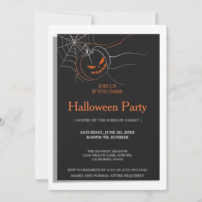 Invitation Soirée d'Halloween sombre (Devant)