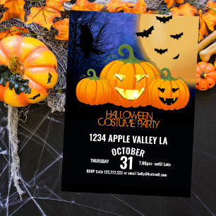 Invitation soirée disco de découpage de citrouille Halloween