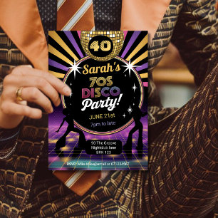 Invitation Soirée disco des années 70 soixante-dix hippy anni