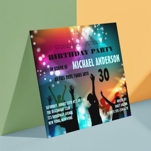 Invitation Soirée disco glamour Anniversaire/Enterrement de v