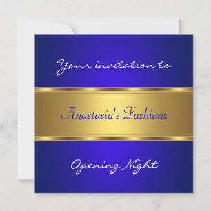 Invitation Soirée d'Ouverture Cobalt Bleu Or
