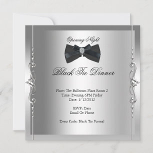 Invitation Soirée d'ouverture tenue de soirée noire