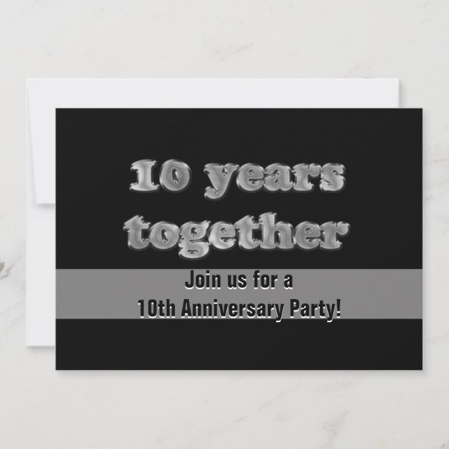 Invitation Soirée du 10ème Anniversaire | 10 Ans Ensemble (Devant)