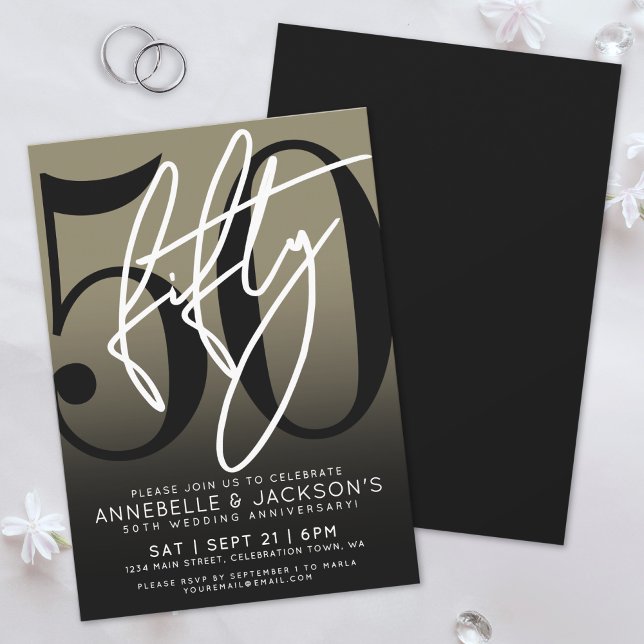 Invitation Soirée du 50e anniversaire de Black Gold (Black Gold 50th Anniversary Party Invitation)