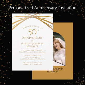 Invitation Soirée du 50e anniversaire de Modern Arch Photo Go