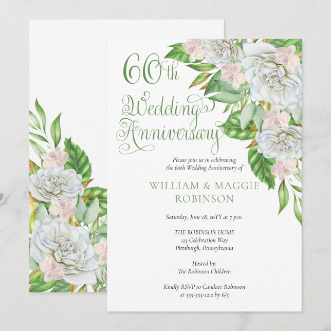 Invitation Soirée du 60e anniversaire de la Rose blanche (Devant / Derrière)