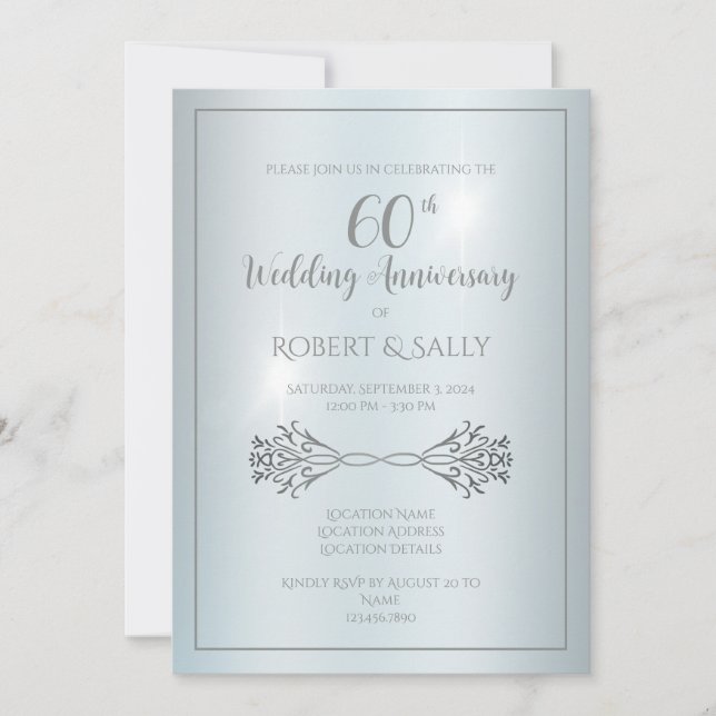 Invitation Soirée du 60e anniversaire du Mariage sur mesure (Devant)