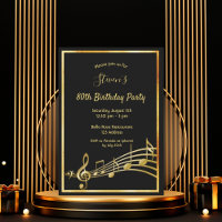 Soirée du 80e anniversaire notes de musique noir e