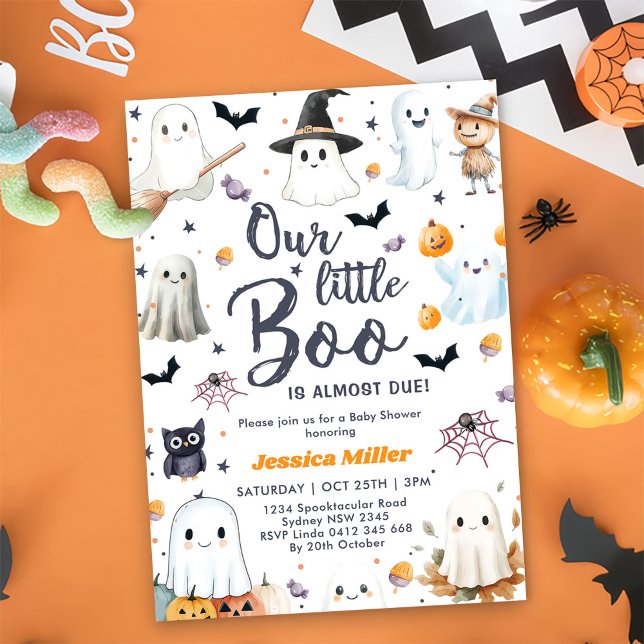 Invitation Soirée du Baby shower du fantôme d'Halloween (Créateur téléchargé)