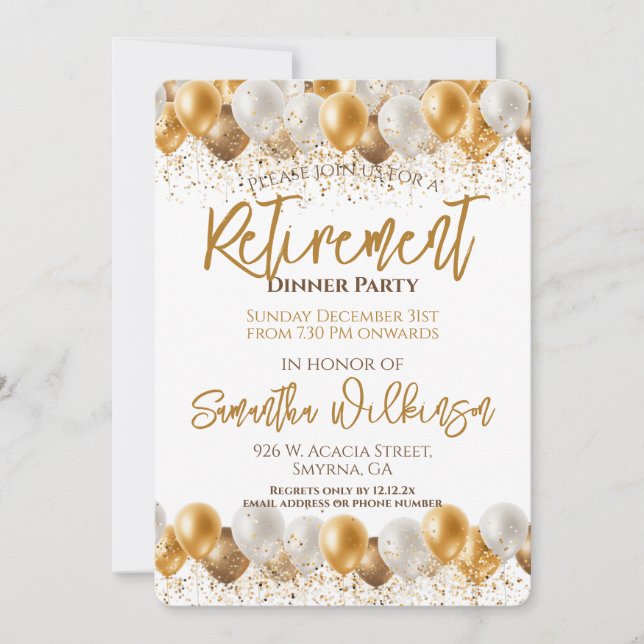 Invitation Soirée du dîner de retraite (Devant)