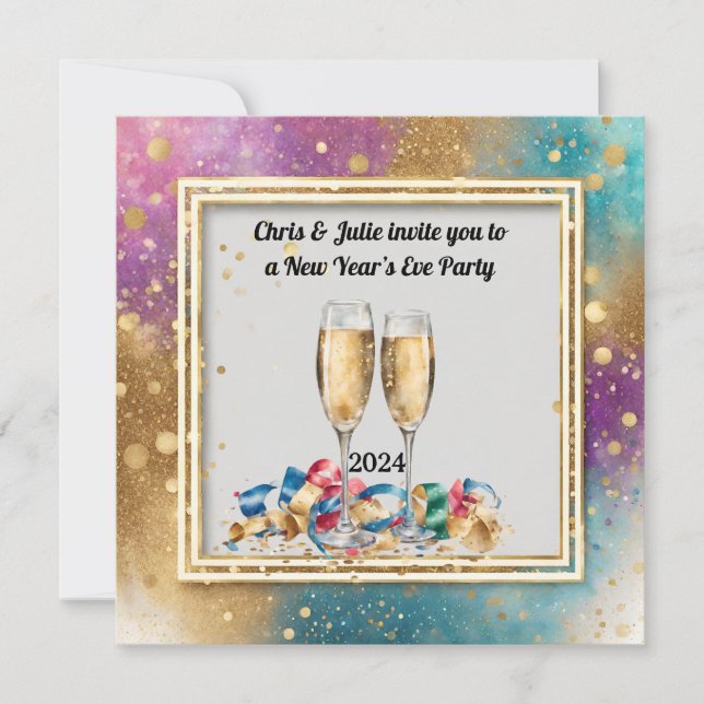 Invitation Soirée du Nouvel An (Devant)