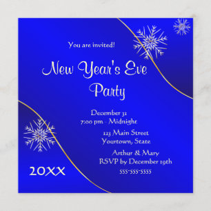 Invitation Soirée du Nouvel An 2020 aux lumières bleues