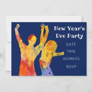Invitation Soirée du Nouvel An avec disco