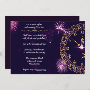 Invitation Soirée du Nouvel An Purple