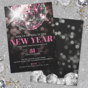 Invitation Soirée du Nouvel An Rose