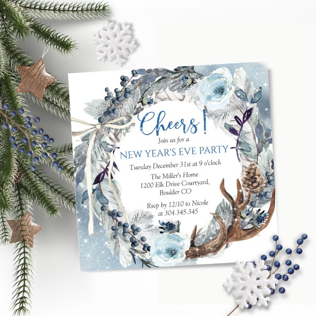 Invitation Soirée du Nouvel An, Soirée, Soirée, Éclats de cou (Créateur téléchargé)