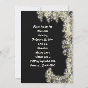 Invitation Soirée Elégante Black And White Bubbles Party