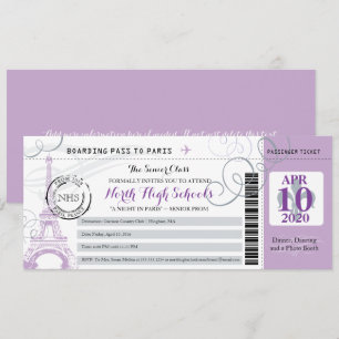 Invitation Soirée en gris argenté et violet à Paris