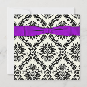 Invitation Soirée en noir et violet Soirée en damas noir