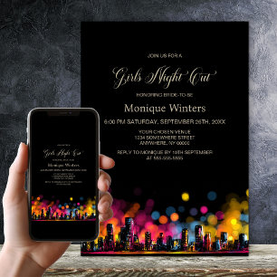 Invitation Soirée entre filles dans la ville, enterrement de