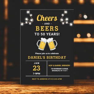 Invitation Soirée Et Bières 50 Ans Fête D'Anniversaire