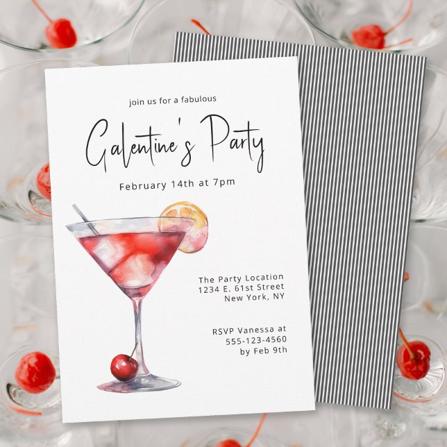 Invitation Soirée féminine stylish Galentine's Party (Créateur téléchargé)
