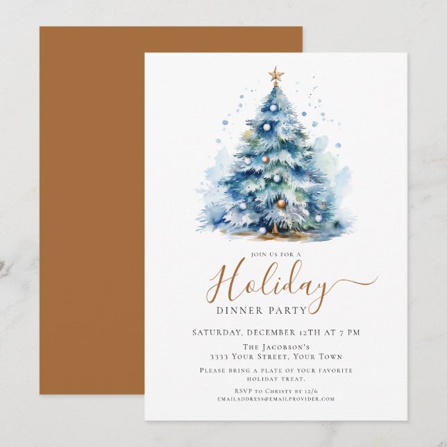 Invitation Soirée Festive Élégante (Devant / Derrière)